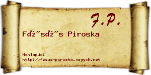 Fésüs Piroska névjegykártya