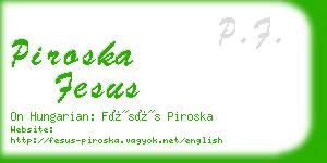 piroska fesus business card